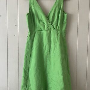 J CREW Size 6 Serena Cotton Cady Dress Blade Green NO SASH $198